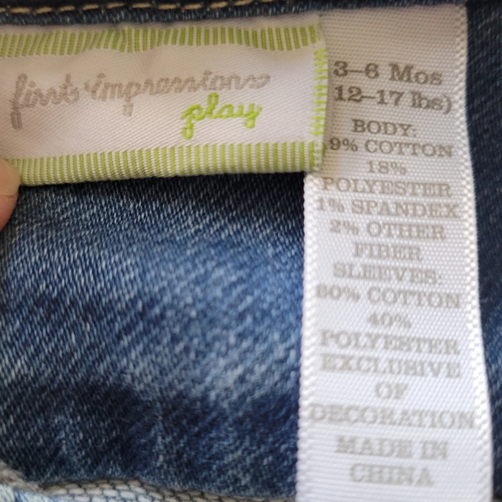 First Impressions 3-6 Months Baby Unisex Jean Jacket
